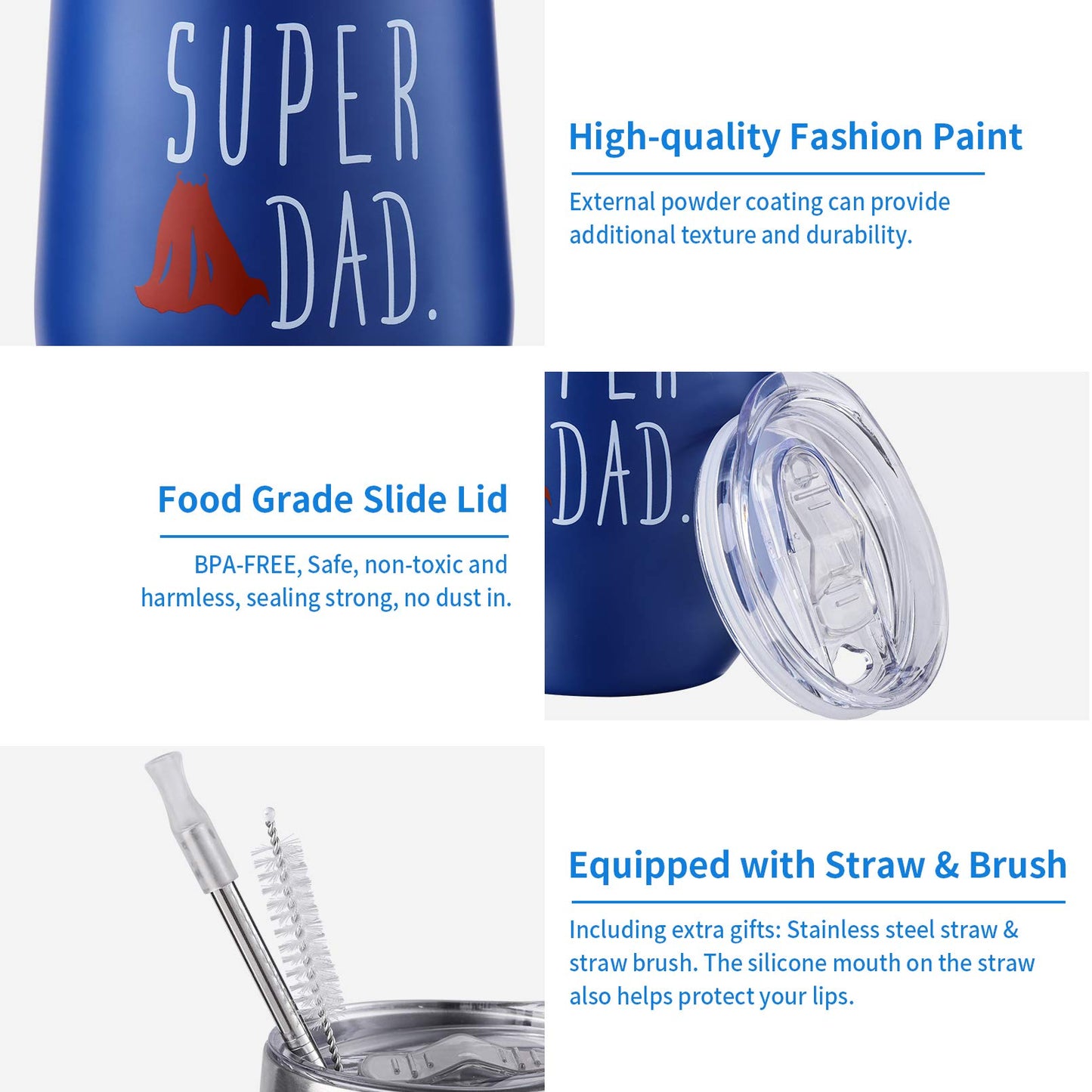 💪 Perfect Gift For Super Dad – Insulated 12oz Tumbler 💪