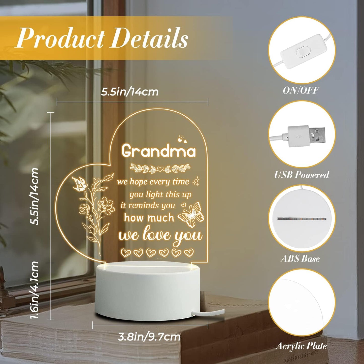 Grandma Heart Light Gift