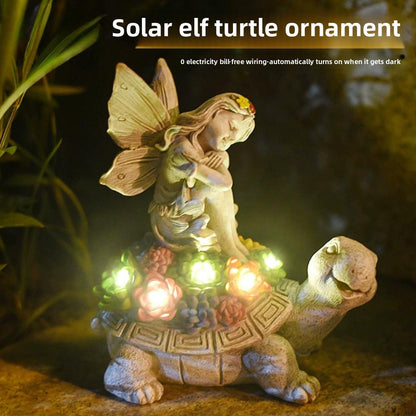 🐢 Solar Succulent Turtle Fairy Ornament 🐢