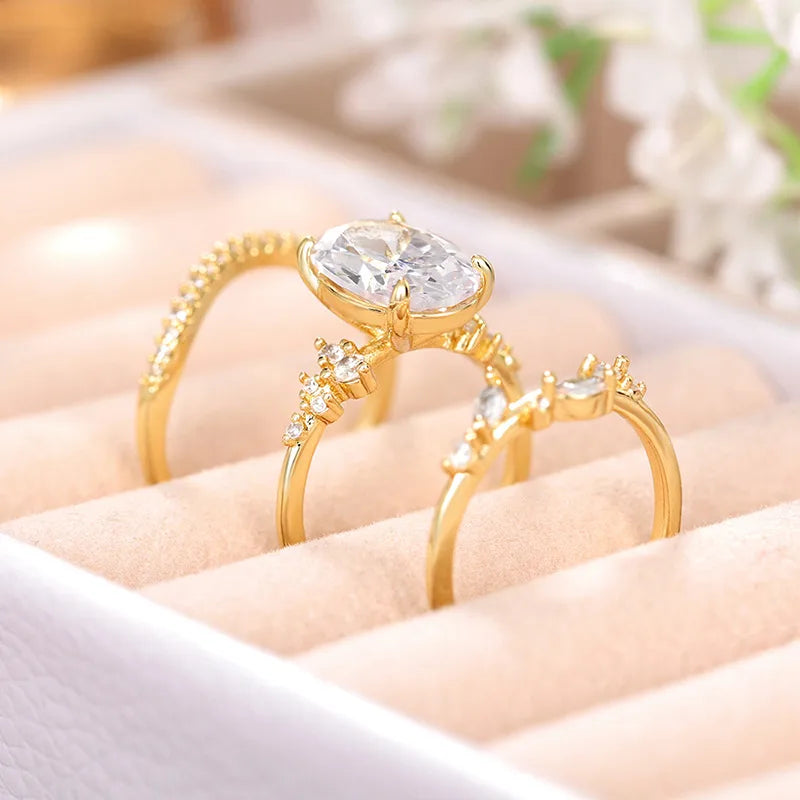 3pc Gold Ring Set