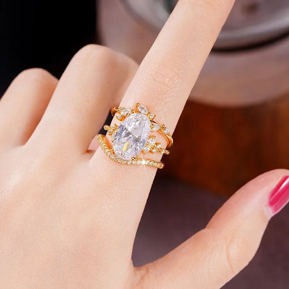 3pc Gold Ring Set