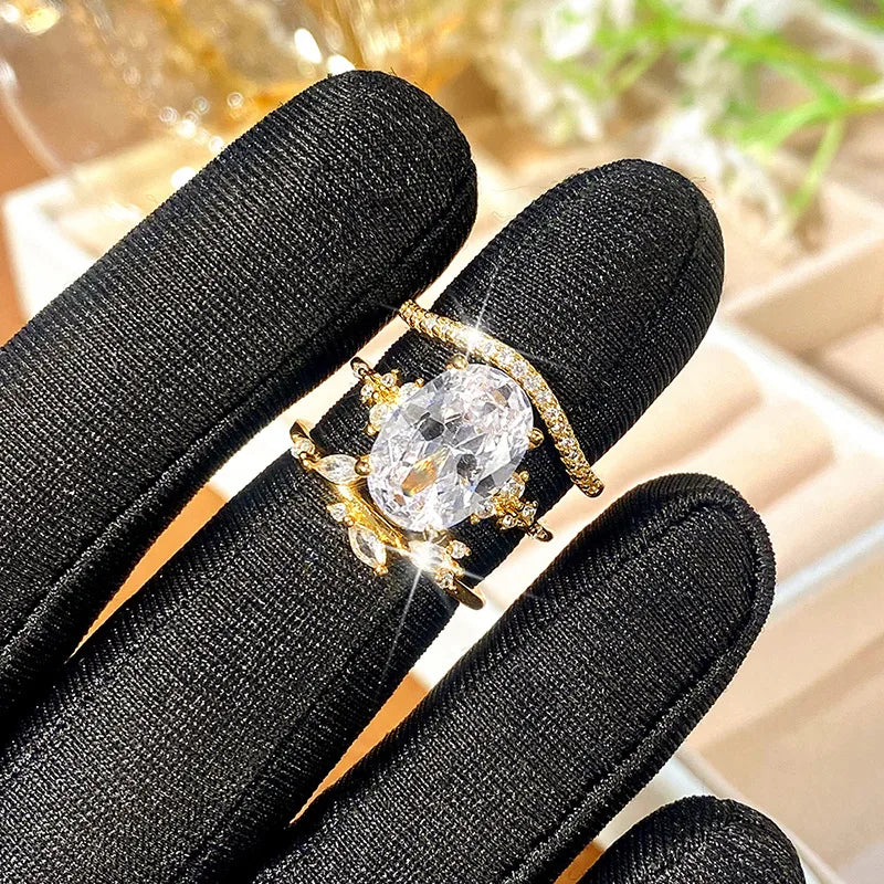 3pc Gold Ring Set