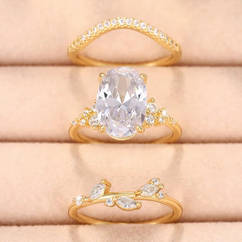 3pc Gold Ring Set