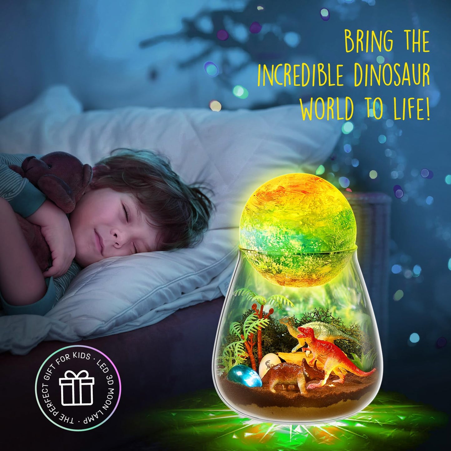 🦖🌙 Dinosaur Terrarium Craft Kit with DIY Moon Lamp 🌙🦖