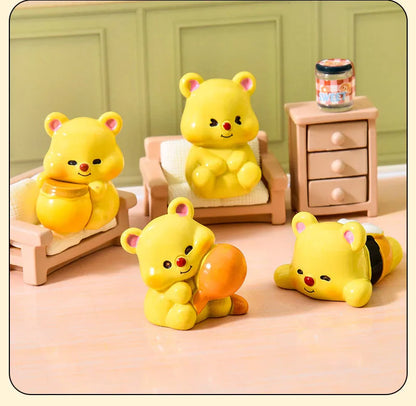 🍯🐻 5pc Honey Bear Miniature Resin Figurines 🐻🍯