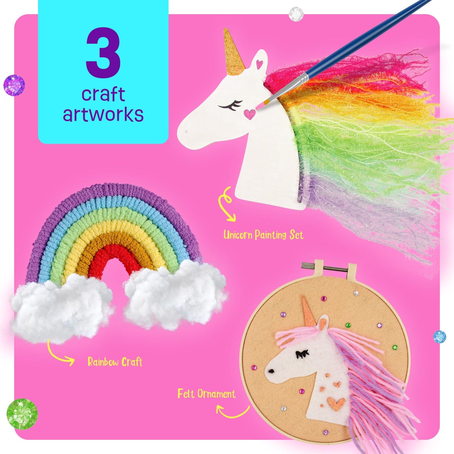 🦄 3pc Unicorn Craft Kit – Magical DIY Fun! 🦄