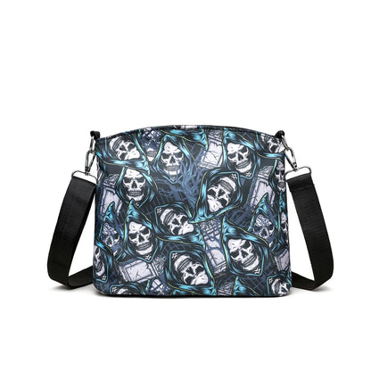 💀 Blue Skeleton Print Shoulder Handbag 💀
