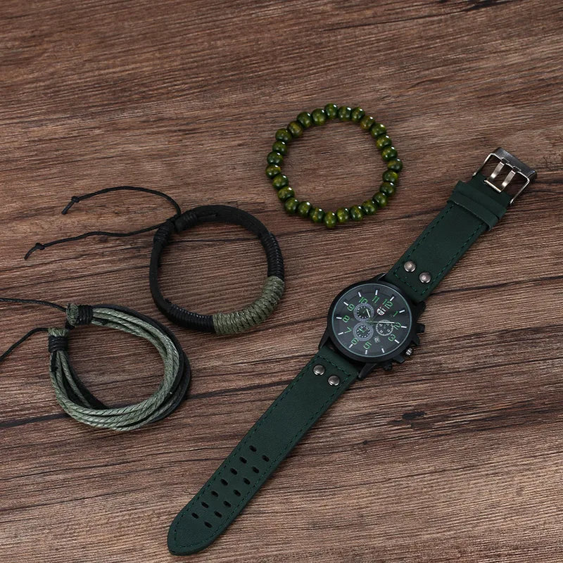 ⌚ Army Green Men's Watch Set ⌚