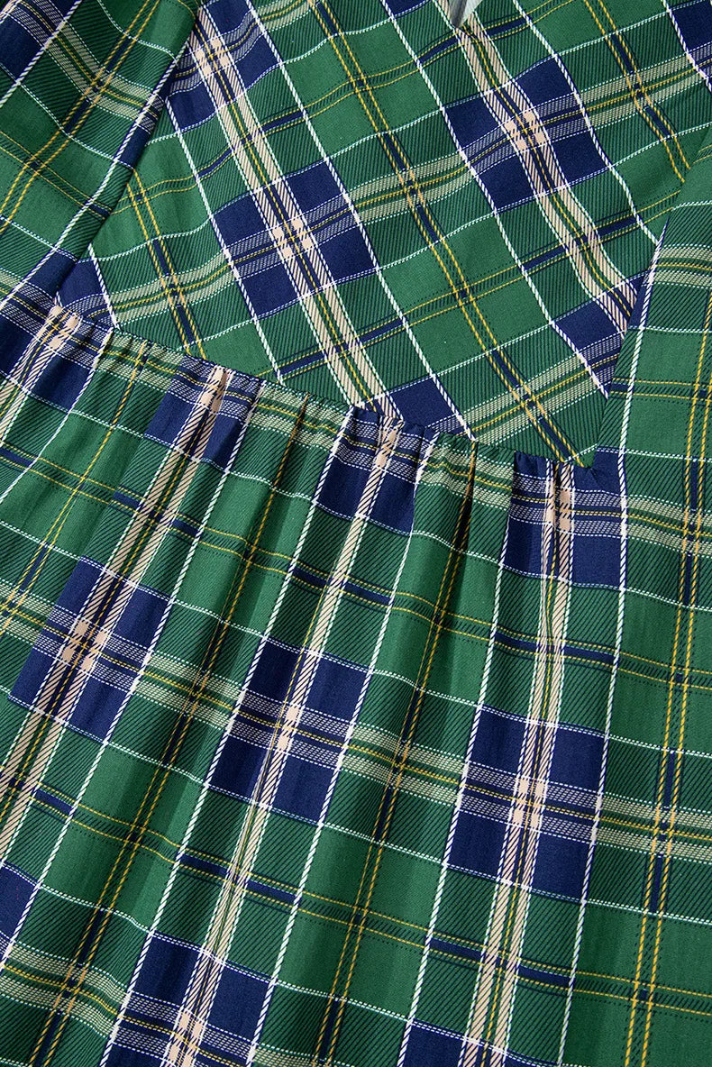 🍂 V-Neck Plaid Dress 🍂