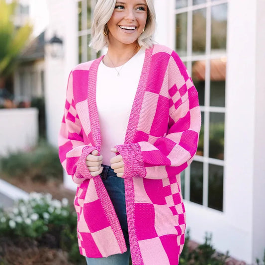 🌸 Pink Knitted Print Cardigan 🌸
