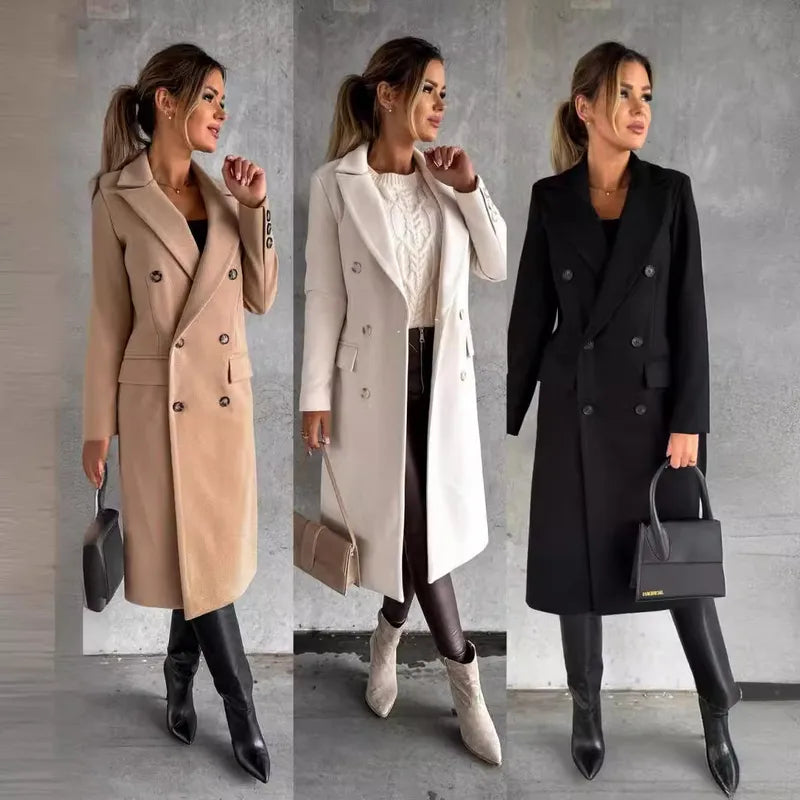 🧥🍂 Autumn/Winter Women’s Long Sleeve Woollen Coat 🍂🧥