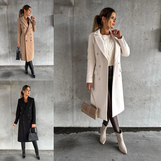 🧥🍂 Autumn/Winter Women’s Long Sleeve Woollen Coat 🍂🧥