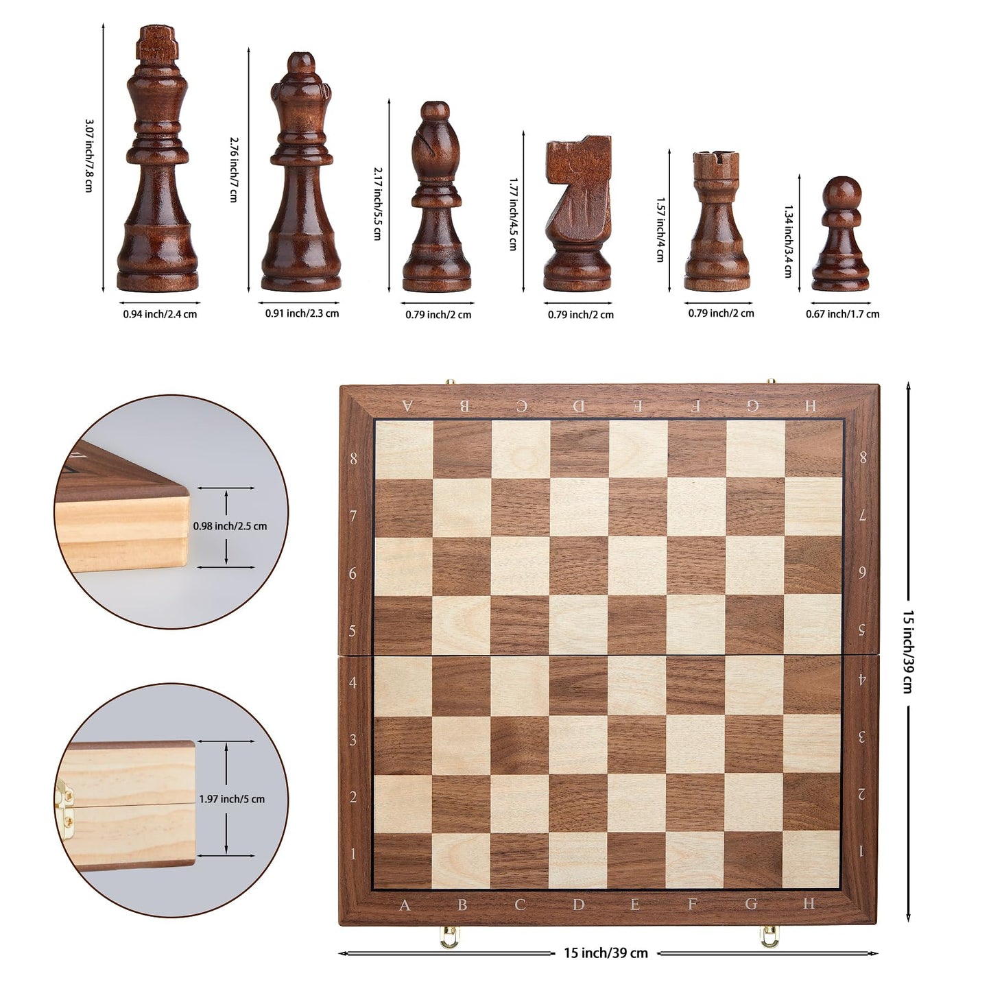 15" Wooden Chess Set