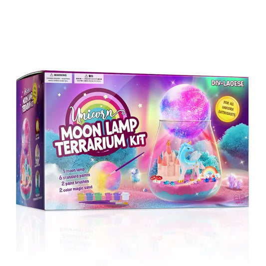 🦄🌙 Unicorn Terrarium Kit with Light-Up Moon Lamp 🌙🦄