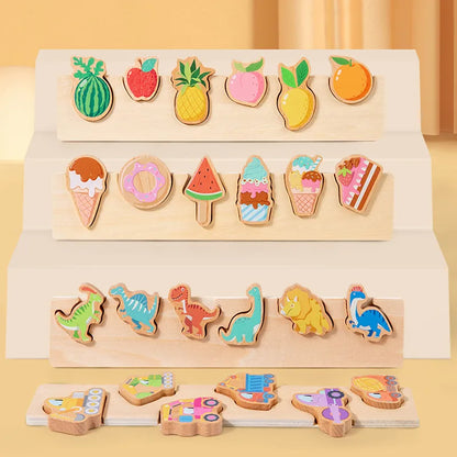🦕🍓🚗🍰 Baby & Toddler Wooden Educational Toys 🍰🚗🍓🦕