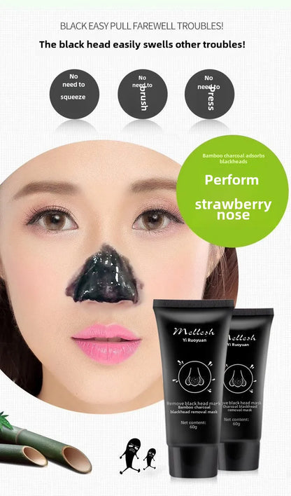 🖤 Bamboo Charcoal Blackhead Removal Mask – T-Zone Pore Cleansing Treatment (60g) 🖤