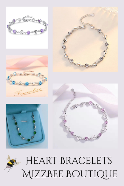 💖✨ Sweet Heart Zircon Bracelets! ✨💖