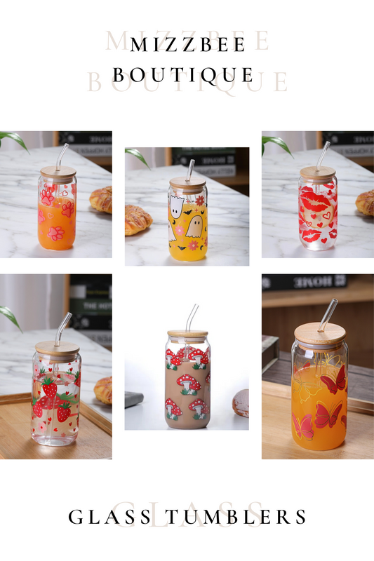 🥤 500ml Glass Tumblers – 6 Designs! 🥤