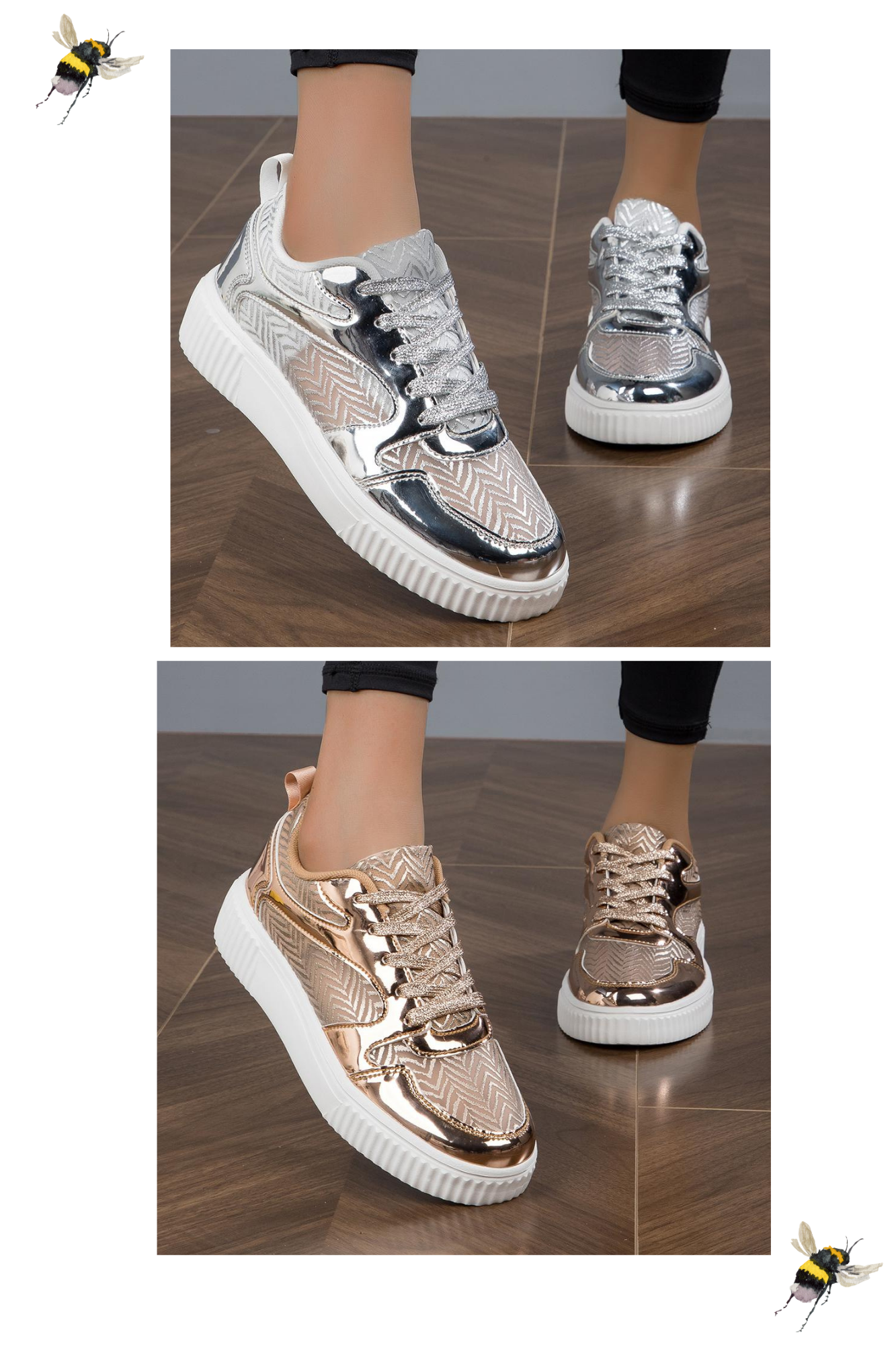 👟  Ladies Metallic Trainers