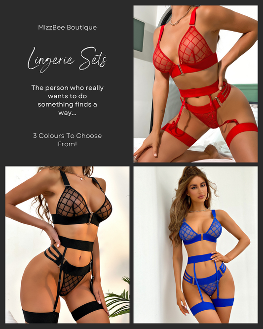 Blue/Red/Black Lingerie Sets