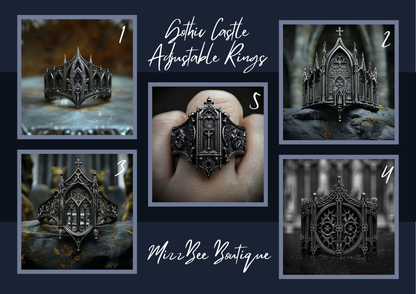 Gothic Castle Adjustable Rings