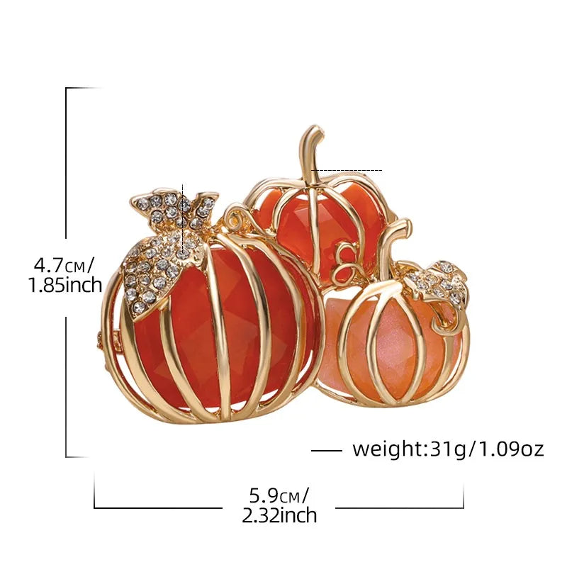 🎃💎 Diamante-Studded Pumpkin Brooch 💎🎃
