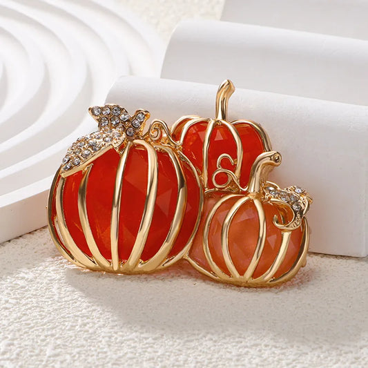 🎃💎 Diamante-Studded Pumpkin Brooch 💎🎃
