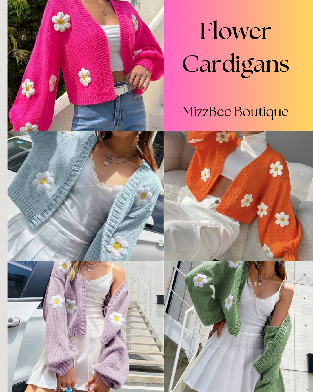 🌼 3D Flower Cardigans 🌼