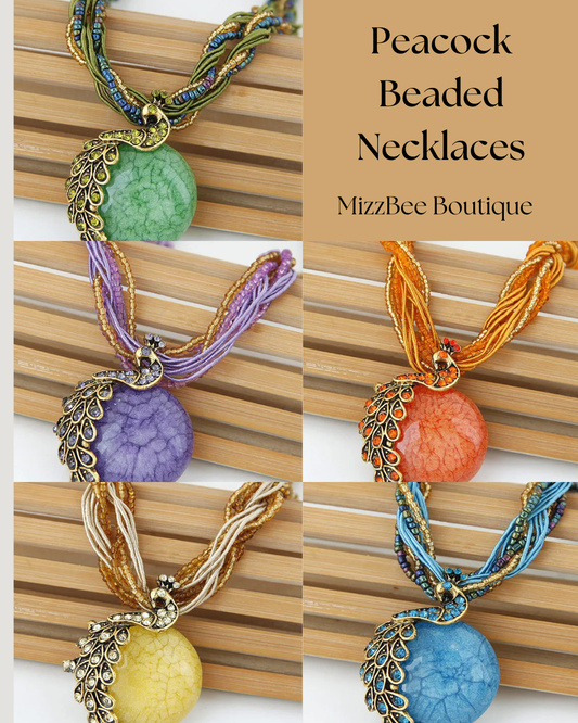 🦚 Bohemian Peacock Ethnic Style Beaded Necklaces 🦚