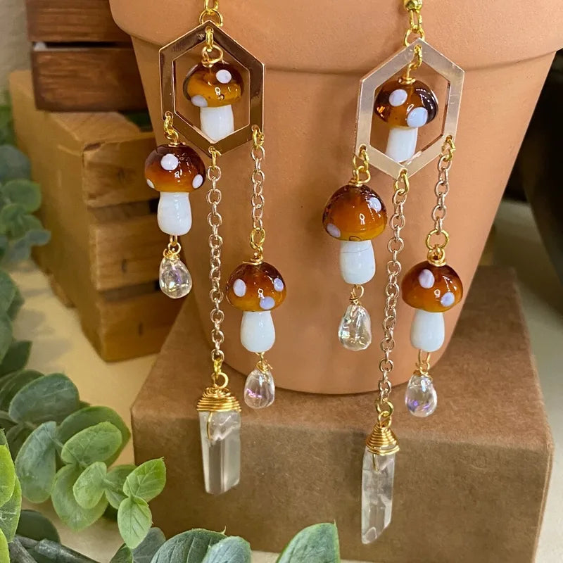 🍄✨ Bohemian Mushroom Earrings ✨🍄