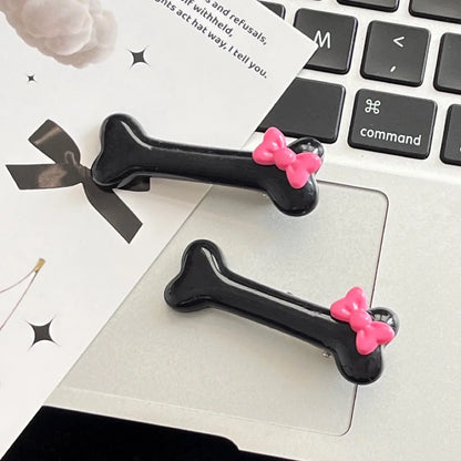 🎀 4pc Bone & Bow Hairclip Set 🎀