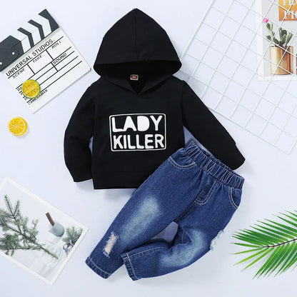😎 Boys Hoodie & Ripped Jeans Set 😎