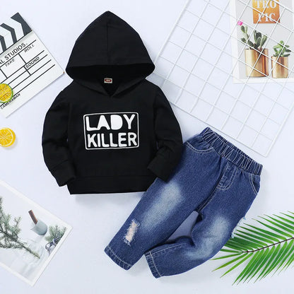 😎 Boys Hoodie & Ripped Jeans Set 😎