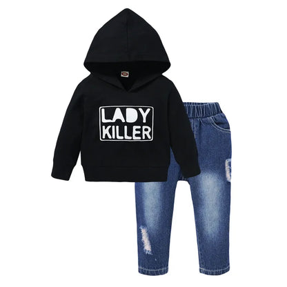 😎 Boys Hoodie & Ripped Jeans Set 😎