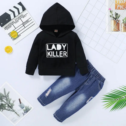 😎 Boys Hoodie & Ripped Jeans Set 😎