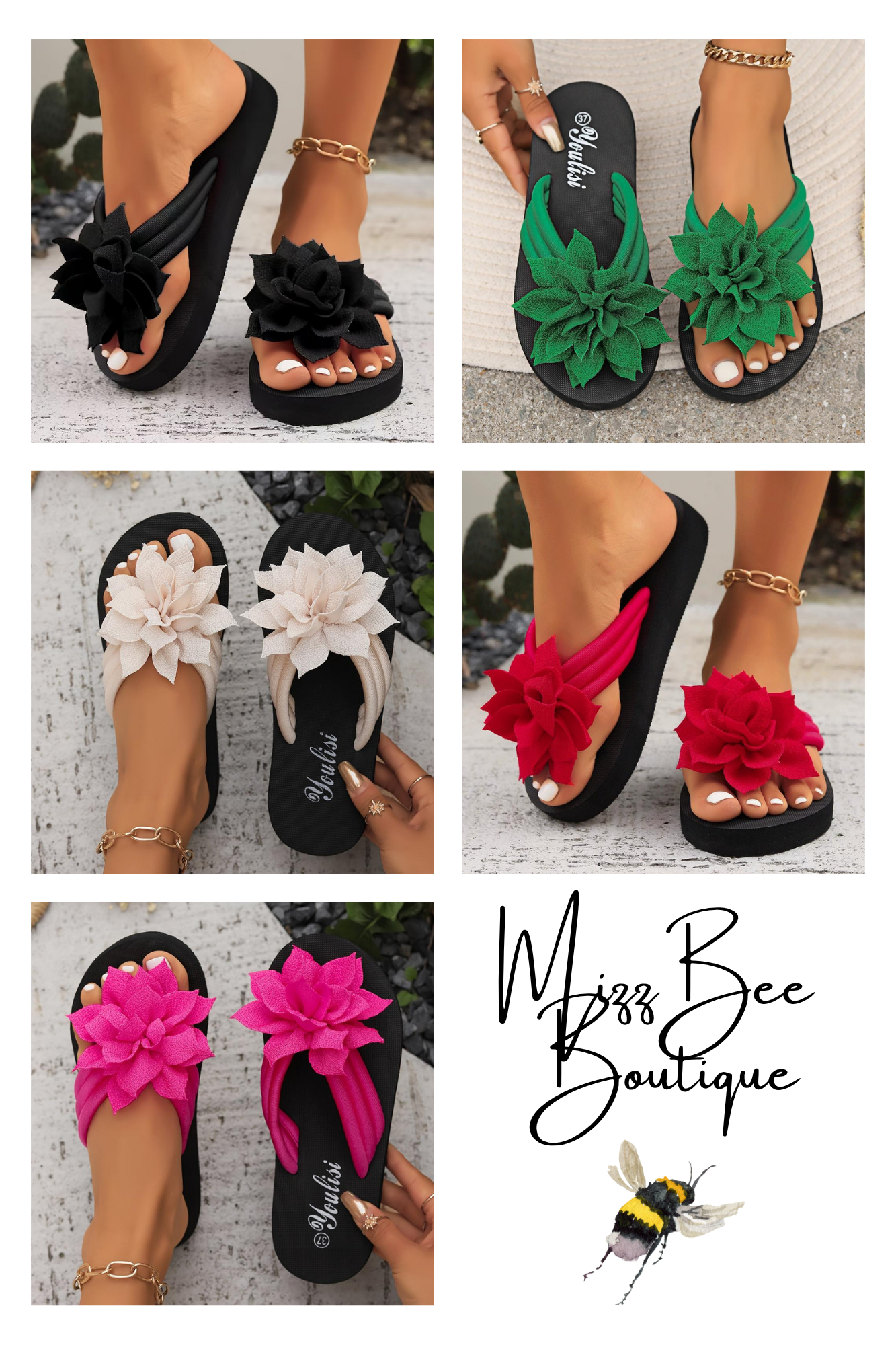 🌸 Ladies Flower Flip Flops 🌸