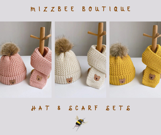 🧣🐻 Children’s Unisex Cartoon Beanie & Scarf Set 🐻🧣