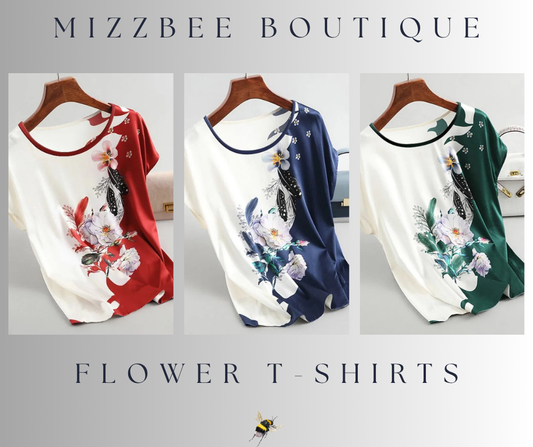 🌿 Simple Style Classic Flower Print T-Shirts 🌿