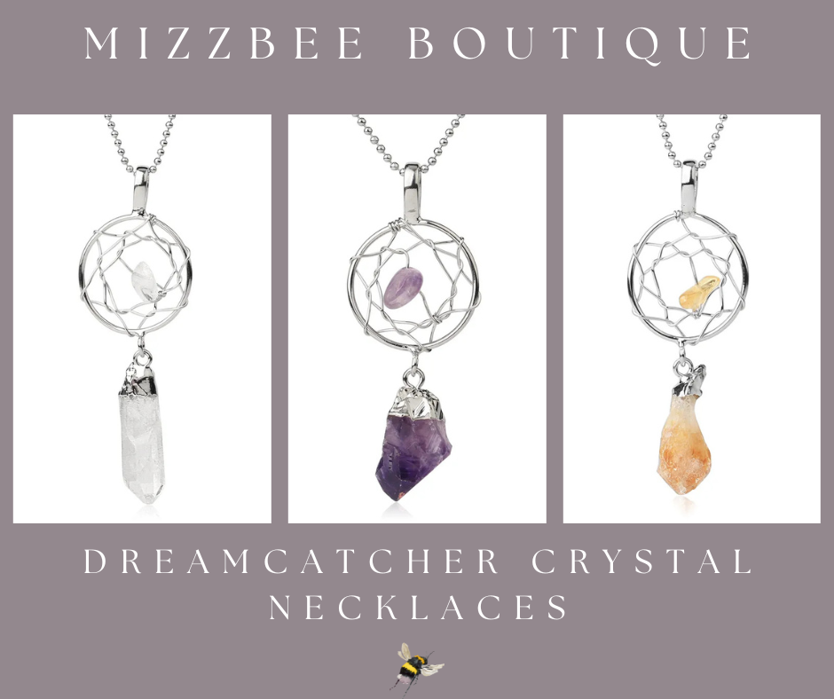 🌙 Hand-Wrapped Dreamcatcher Crystal Necklaces 🌙
