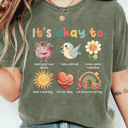 🧠 Cute Mental Health T-Shirt (Multiple Colour Choices!)💛