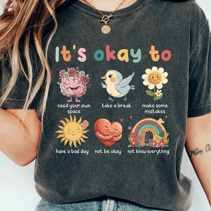 🧠 Cute Mental Health T-Shirt (Multiple Colour Choices!)💛