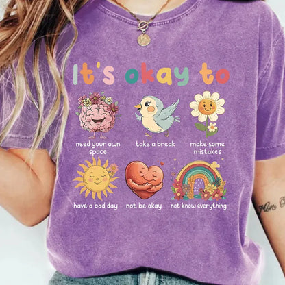 🧠 Cute Mental Health T-Shirt (Multiple Colour Choices!)💛