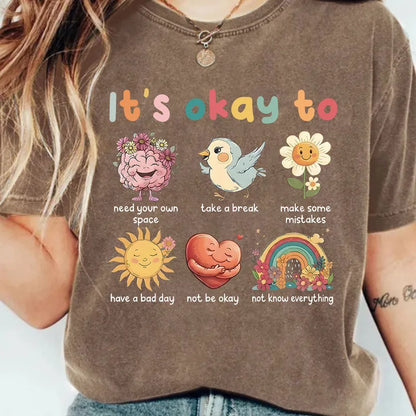 🧠 Cute Mental Health T-Shirt (Multiple Colour Choices!)💛