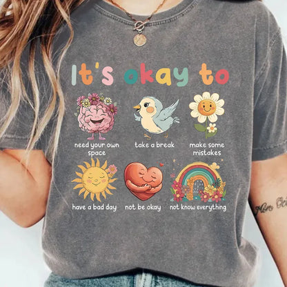 🧠 Cute Mental Health T-Shirt (Multiple Colour Choices!)💛