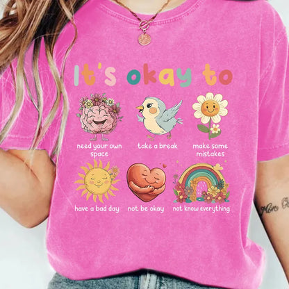 🧠 Cute Mental Health T-Shirt (Multiple Colour Choices!)💛