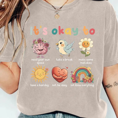 🧠 Cute Mental Health T-Shirt (Multiple Colour Choices!)💛