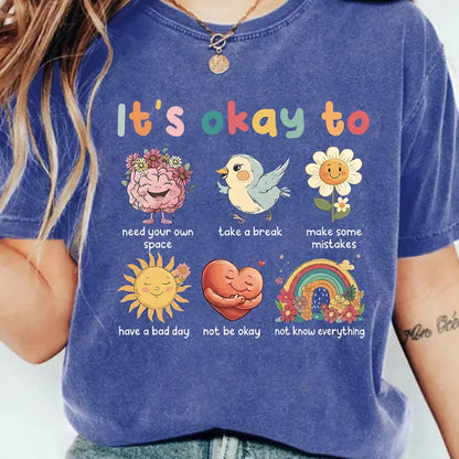 🧠 Cute Mental Health T-Shirt (Multiple Colour Choices!)💛