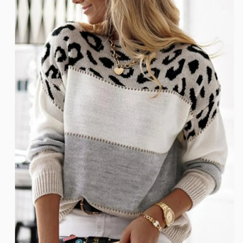 🐆🍂 Colour Block Leopard Print Knitted Sweater (5 Colour Choices!) 🍂🐆
