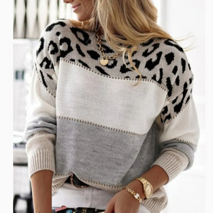 🐆🍂 Colour Block Leopard Print Knitted Sweater (5 Colour Choices!) 🍂🐆