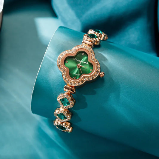 🍀 Four-Leaf Clover Diamante Quartz Watches (Multiple Colour Choices!) 🍀